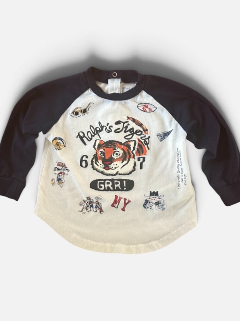 Ralph Lauren Boys' "Ralph's Tigers" Cotton Graphic Baseball Tee Size 9 Months